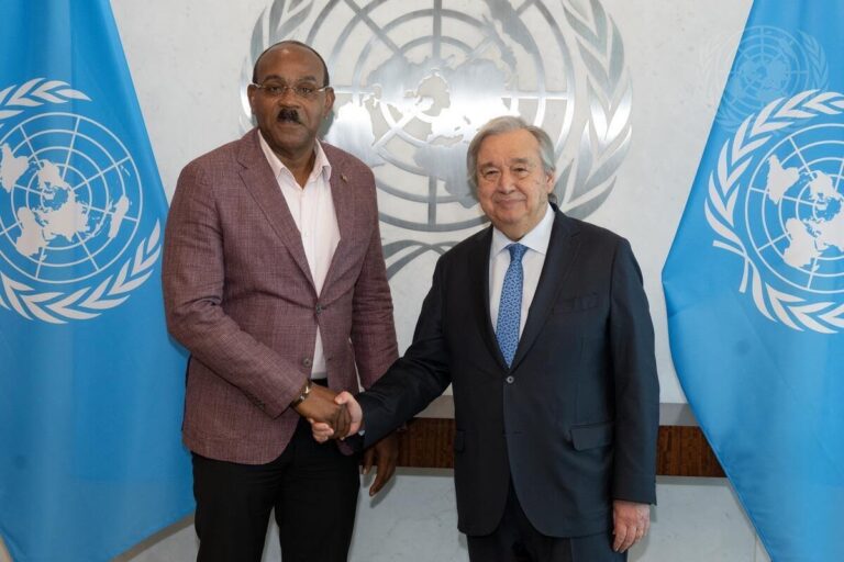 ANTIGUA- Antigua PM holds ‘meaningful dialogue’ with top UN officials, diplomatic partners