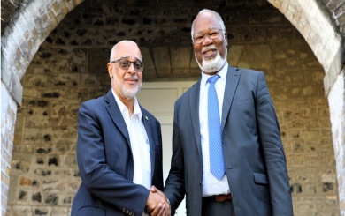 Jules-and-Louis-Mussington OECS Director General Dr. Didacus Jules (left) and Louis Mussington, President of the Territorial Council of Saint Martin