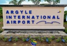ST. VINCENT-Argyle International Airport receives upgraded status. Argyle International Airport terminal with upgraded certification signage
