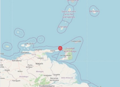earthquake-2025 Seismic activity diagram showing earthquake epicenter near Trinidad