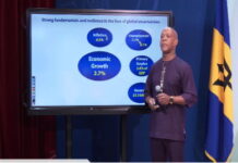 Barbados is projecting economic growth of over two per cent in 2025. Barbados Central Bank officials presenting economic forecast charts