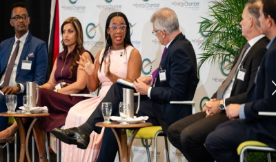 Kathy-and-energy-chamber Energy Chamber and Guyanese private-sector representatives signing memorandum of understanding