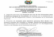 VENEZUELA-Venezuela moves to declare Trinidad’s Prime Minister persona non grata. Venezuelan legislative session debating diplomatic measures against Trinidadian PM