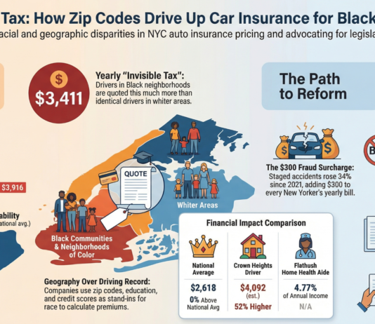 The Report Finds Black Families in BBrooklyn, the Bronx, and Queens Pay Up to $3,411 More Due to Algorithms by Car Insurance Companies