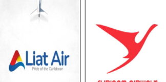 CARIBBEAN-Regional airlines seeking new partnership. Caribbean Airlines aircraft on tarmac, with executives in partnership talks