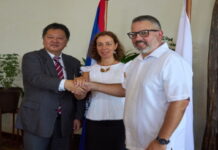 BELIZE-New initiative to support asylum systems in Belize. Belize Immigration Minister Kareem Musa, UNHCR Head Mariya Voloshkevich, and Japanese Ambassador Ryosuke Yamakura at the launch ceremony in Belmopan announcing a new US$667,000 initiative to modernize Belize's asylum systems with digital case management tools and data protection