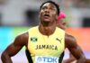 ATHLETICS- Levell, Thompson through to men’s 60m final. Jamaican sprinters Bryan Levell and Kishane Thompson celebrate after qualifying for the men's 60m final at the World Athletics Indoor Championships in Toruń, Poland, March 20, 2026