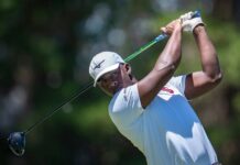 GOLF-Richards Jr roars back to defend T&T Open title in nail-biting finish. Trinidad and Tobago golfer Chris Richards Jr celebrates after sinking his final putt on the 18th green at St Andrew's Golf Club in Moka, Maraval, successfully defending his T&T Golf Open title with a one-stroke victory over St Lucia's Yadhu Urs on March 14, 2026
