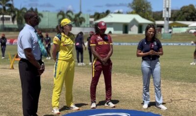 West Indies fined 10 percent for slow over-rate in first ODI against Australia March 2026 West Indies captain Hayley Matthews speaks with match referee Reon King during the first Women's ODI against Australia at Warner Park in St Kitts on March 27, 2026, after her side was fined 10 percent of their match fee for being two overs short of the required rate