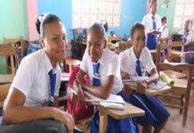 GUYANA-Over 100,000 children to benefit from lifetime digital health records. Guyana President Dr Irfaan Ali with child patient at commissioning of new Outpatient Pavilion announcing over 100000 children will benefit from lifetime digital health records under national electronic health record system
