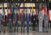 CARIBBEAN-CCJ delegation ends successful visit to Europe. CCJ judges and European court officials shaking hands at conclusion of visit