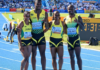 ATHLETICS-Jamaica grabs mixed relay gold in world record time.