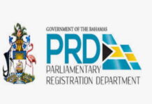 BAHAMAS-Opposition party promises fixed election date for The Bahamas. Opposition leader speaking at rally with calendar showing fixed election date