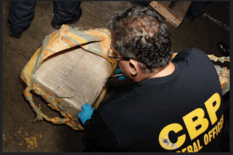 US Customs agents seize drugs on a ship destined for Haiti