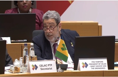 Gonsalves-2-EU CARIBBEAN-EU CELAC summit opens in Brussels with a call for a rethinking of the existing world order