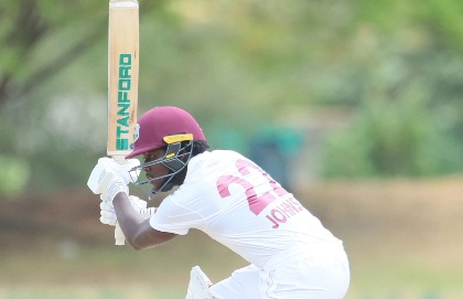JordanJohnson CRICKET-LEAD Johnson hundred keeps WI U19s afloat but hosts eye win