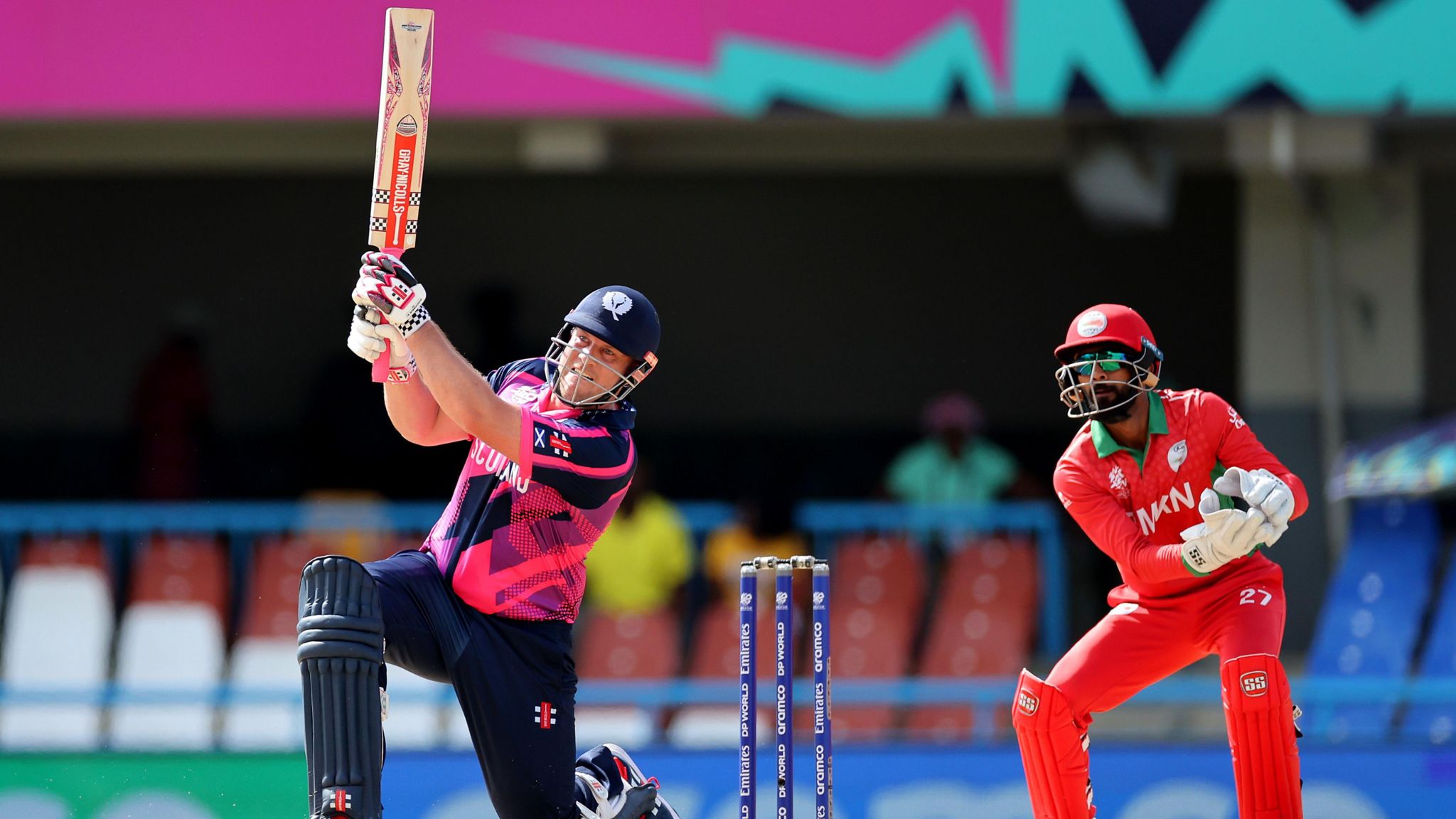 CRICKETScotland closes in on Super 8s with a confident win. Oman eliminated Caribbean Times
