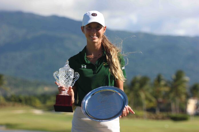 MATTEA-CMC Mattea Issa celebrates after winning the Caribbean Amateur Junior Golf Championship