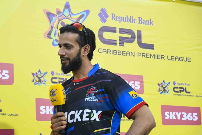 St Kitts & Nevis Patriots v Antigua & Barbuda Falcons - Men's 2025 Republic Bank Caribbean Premier League Alt Text: Imad Wasim urges faith after Falcons CPL loss