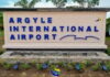 ST. VINCENT-Argyle International Airport receives upgraded status. Argyle International Airport terminal with upgraded certification signage