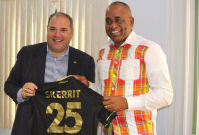 CONCACAF President Montagliani Visits Dominica, Meets PM Skerrit CONCACAF President Montagliani meeting with Dominica Prime Minister Roosevelt Skerrit