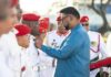 GUYANA-President confers GDF ranks with military medals. President of Guyana presenting military medals to Guyana Defence Force officers at ceremony