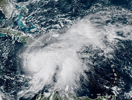 Hurricane Melissa Forms - Jamaican PM Urges Immediate Preparedness Satellite image of Hurricane Melissa approaching Jamaica with Prime Minister addressing the nation