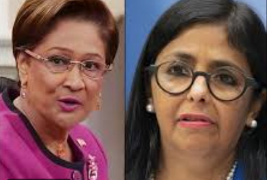 Kamla-and-Delcy Trinidad and Tobago Prime Minister addressing diplomatic relations with Venezuela during press conference
