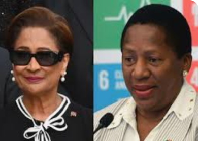 Kamla-and-beckles-2025 Trinidad Prime Minister and Opposition Leader in parliamentary exchange
