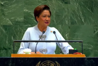 Persad-Bissessar-UN-2025 Prime Minister of Trinidad and Tobago expressing confidence at a CARICOM press conference