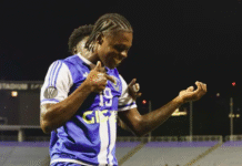FOOTBALL-Mt Pleasant obliterate Defense Force, take commanding 5-1 lead in Caribbean Cup semi-final. Mt Pleasant FC players celebrating a goal against Defense Force in Caribbean Cup semi-final