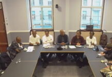 CARIBBEAN-CRC chairman calls on the United Kingdom to rethink its policy towards Caribbean development. Caribbean Reparations Commission chairman speaking at press conference.