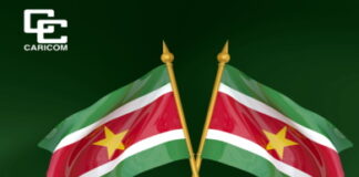 SURINAME-CARICOM and Guyana congratulate Suriname on the 50th anniversary of independence. CARICOM and Guyana officials with Surinamese leaders at independence anniversary event.