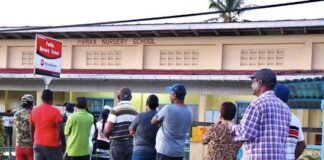 GUYANA-UNDP hails recent election as a defining moment in history. UNDP officials reviewing Guyana election results with local authorities.