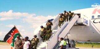 HAITI-Kenyan troops arrive in Haiti.