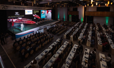 Baliraj-addressing Trinidad Energy Chamber president addresses media at energy conference opening