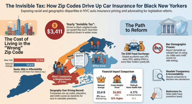 The Report Finds Black Families in BBrooklyn, the Bronx, and Queens Pay Up to $3,411 More Due to Algorithms by Car Insurance Companies