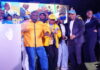 BAHAMAS-Ruling party launches election campaign next week. Bahamas Prime Minister and party supporters at campaign rally launch event