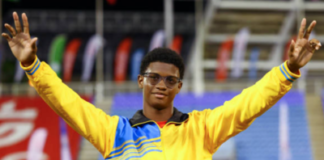 ATHLETICS-Phillips creates history by qualifying for World Junior Championships. Saint Lucian discus thrower Denzel Phillips celebrates after historic 56.78m throw qualifying for World Athletics Under-20 Championships in Oregon