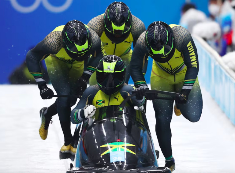 BOBSLEIGH-Jamaica and Trinidad & Tobago make Olympic history in four-person bobsleigh.