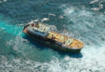 BARBADOS-Safety concerns hamper efforts to salvage the vessel.