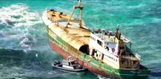 BARBADOS-Latest attempt to salvage “ghost vessel” fails. Abandoned MV Christina Debora ghost ship wedged on reef off Sam Lord's Castle Barbados after failed salvage attempt