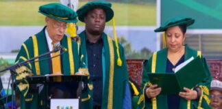 GUYANA-Sanders installed as Chancellor of the University of Guyana.