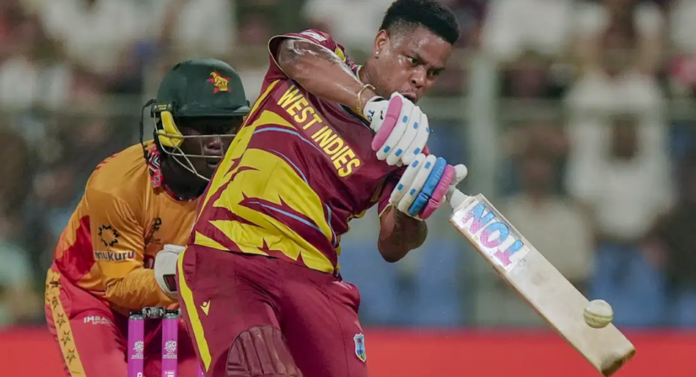 West Indies batter Shimron Hetmyer in action during T20 World Cup Super Eights match at Wankhede Stadium Mumbai as Ricky Ponting calls him one of the most dangerous players in the tournament