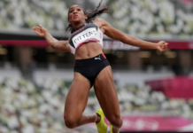 ATHLETICS-Gittens-Spotsville sets new national indoor long jump record.