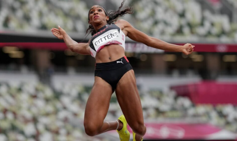 ATHLETICS-Gittens-Spotsville sets new national indoor long jump record.