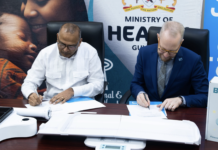 GUYANA-UNICEF and the Canadian Government hand over maternal health equipment to the Ministry of Health. UNICEF and Canadian High Commission officials hand over maternal health equipment to Guyana Ministry of Health representatives at Regency Hotel ceremony