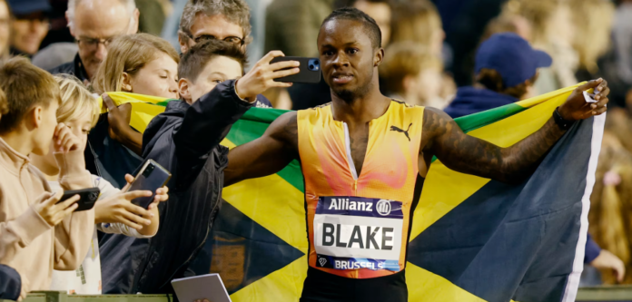 Jamaican sprinter Ackeem Blake celebrates victory at Millrose Games in New York after securing wild card entry for World Athletics Indoor Championships in Poland March 2026