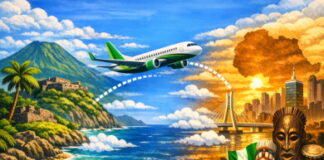 CARIBBEAN-OECS welcomes its first direct flight to Africa. OECS Commission representatives and delegates from eight Caribbean nations celebrate at Robert L. Bradshaw International Airport in St Kitts as the first-ever large-scale commercial charter flight departs for Abuja Nigeria on March 21, 2026, marking a historic direct air link between the Caribbean and Africa