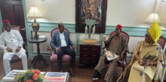 ANTIGUA-PM Browne calls for a realignment of African and Caribbean economies. Antigua and Barbuda Prime Minister Gaston Browne welcomes Dr Nwachukwu Anakwenze Regent of Abagana Kingdom Nigeria at the Office of the Prime Minister in St John's calling for African and Caribbean countries to realign their economies from extractive systems to productive economies that benefit local populations